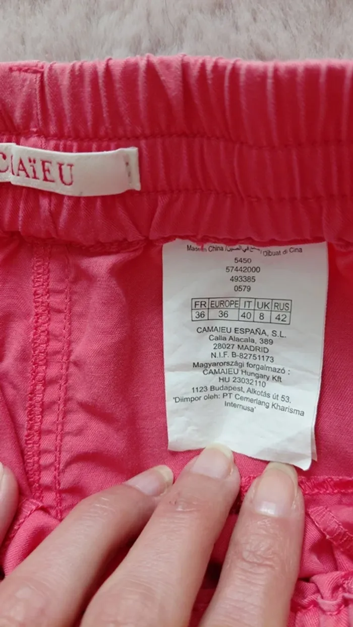 Jupe rose élastique Camaïeu taille 36 - photo numéro 2