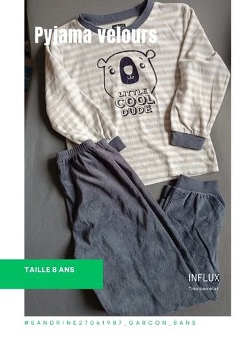 Pyjama velours ours 🎮 Taille 8 ans