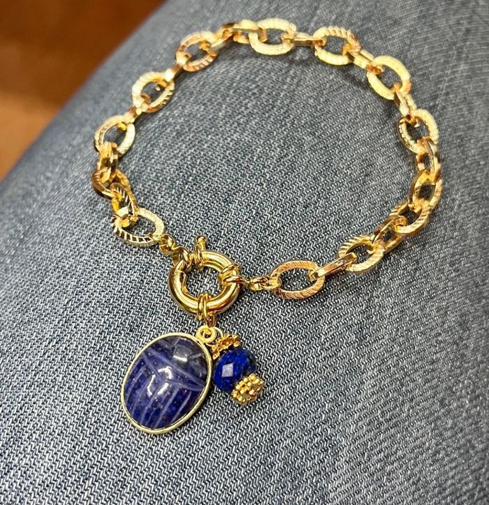 Bracelet amulette scarabée Lapis-Lazuli - photo numéro 5