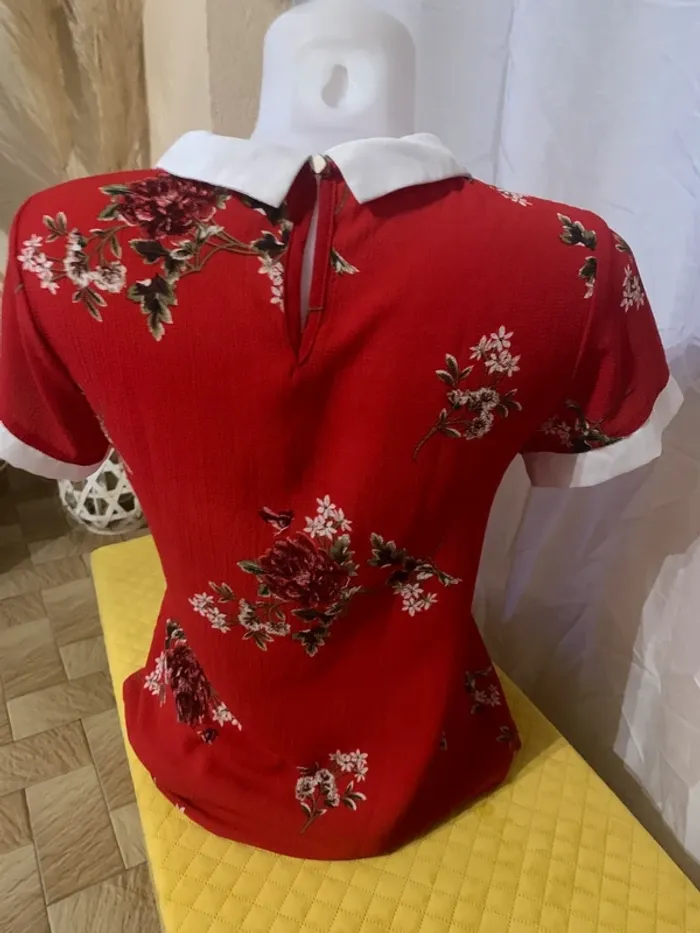 Blouse Noemie &Co taille S manches courtes très bon état col Claudine - photo numéro 5
