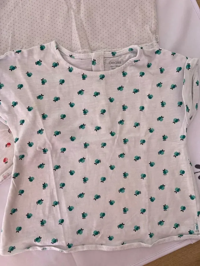 👕 Lot de 4 t-shirts bébé fille – Obaïbi – Taille 18 mois / 80 cm - photo numéro 3