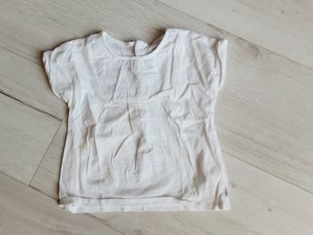Vêtement bébé fille tee-shirt blanc manches courtes Obaïbi 18 mois