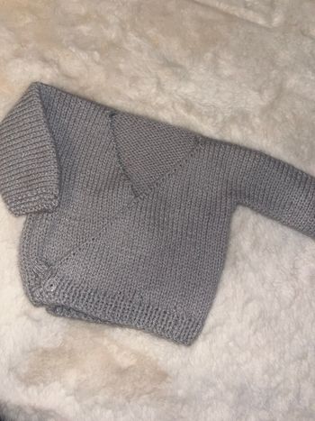 Brassière laine 0/3 mois gris 