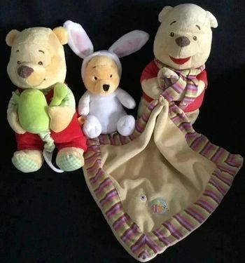 Winnie - 3 Peluches :  Musicale, Lapin et Mouchoir - Disney