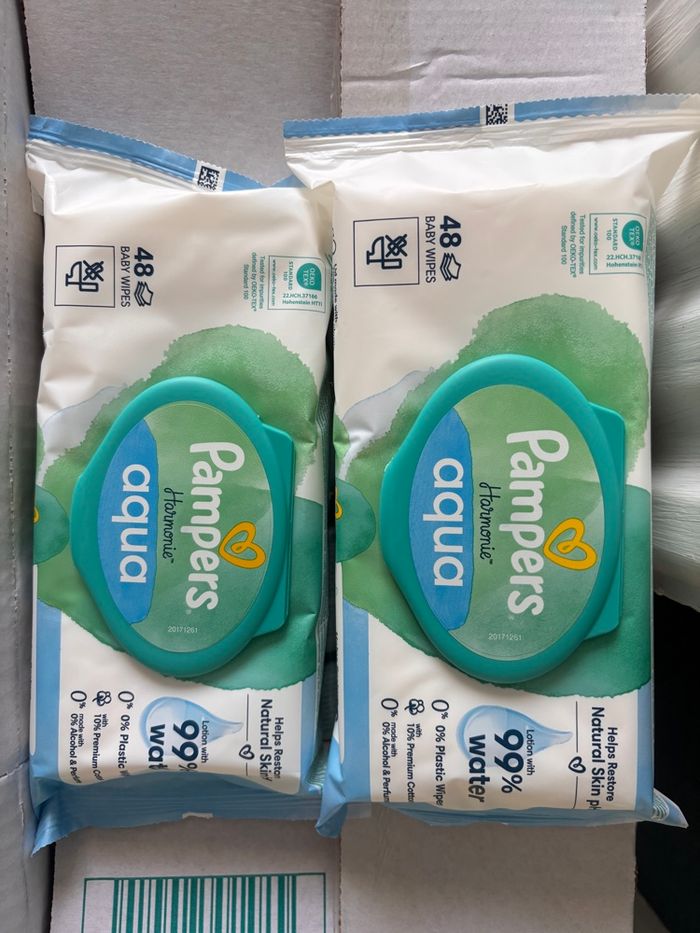 Lingettes Pampers Harmonie Aqua O plastic