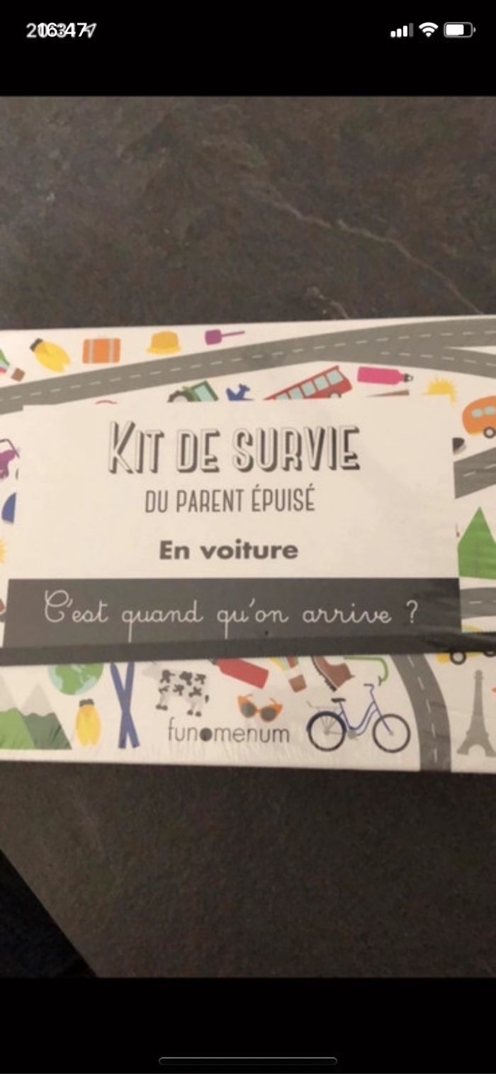 Kit du parent épuisé en voiture