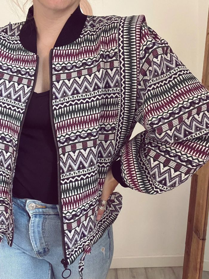 Veste bomber ethnique Aaiko neuve avec étiquette – Taille XS multicolore - photo numéro 2
