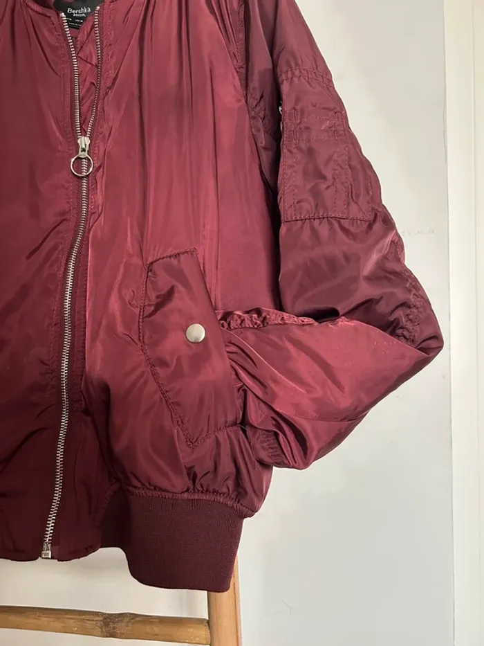 Bomber bordeaux Bershka - photo numéro 2