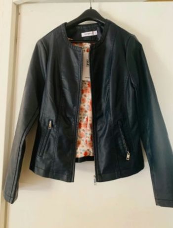 Veste simili cuir noire taille S