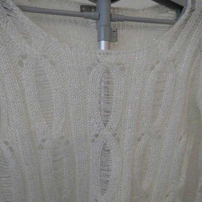 ✨ Pull ajouré blanc – Ici et Maintenant – Taille 34/36 ✨ - photo numéro 3