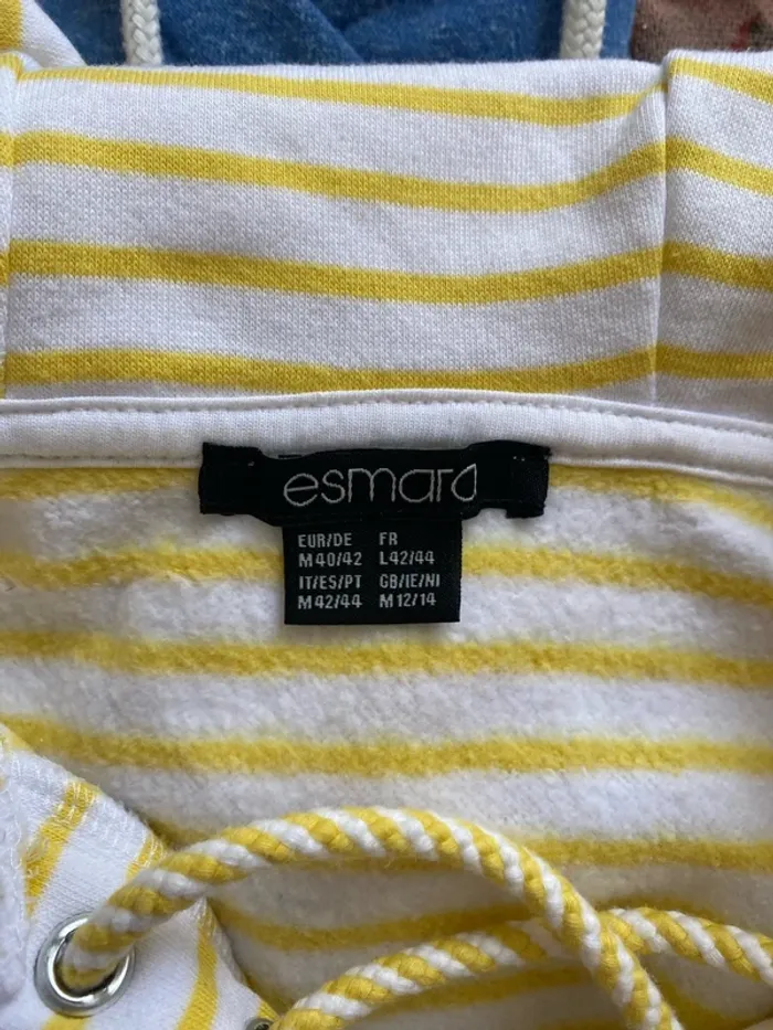 Sweat à capuche marinière jaune Esmara Lidl - photo numéro 9