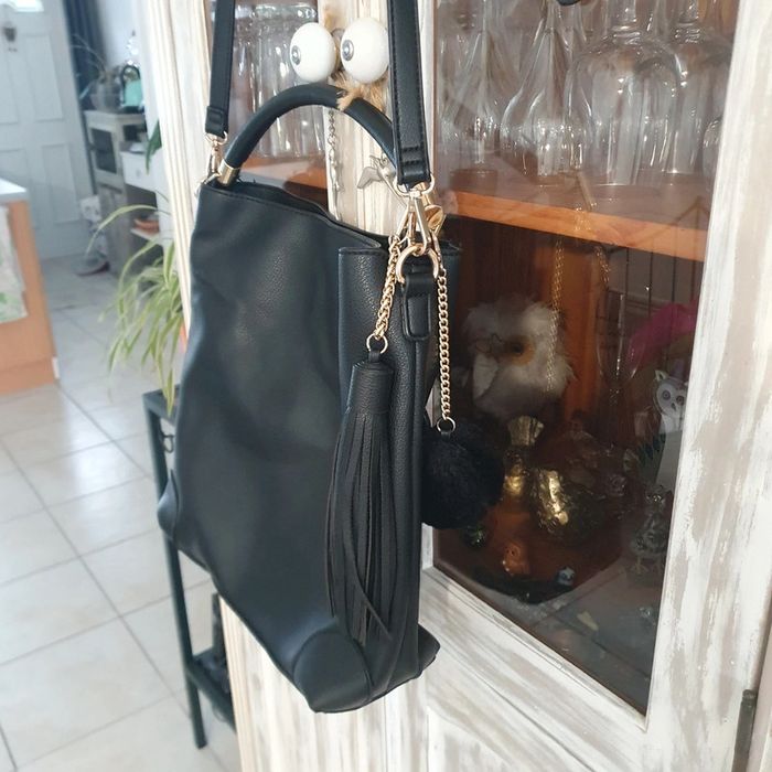 Sac noir cuir - photo numéro 3