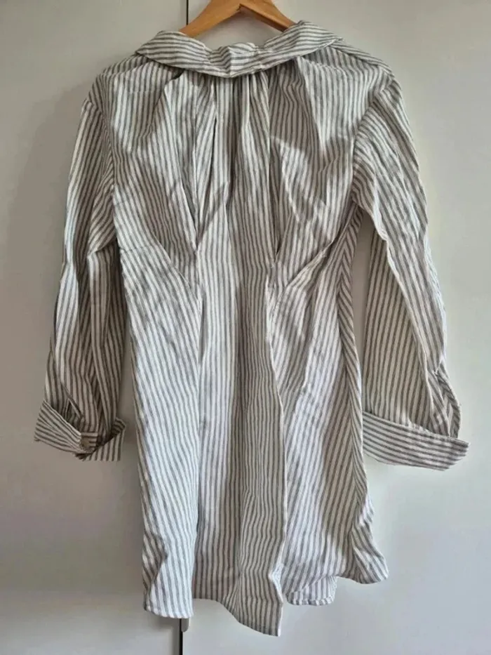 Superbe robe ZARA cintrée à rayures en coton taille S 36 neuve - photo numéro 9