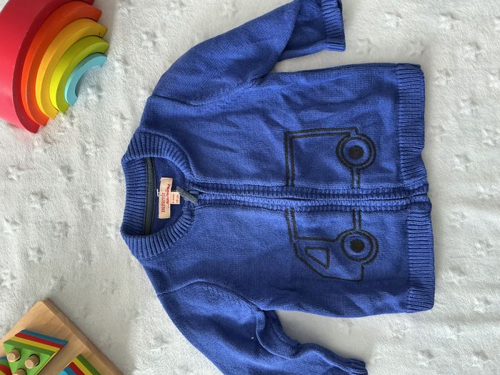 gilet zippé bleu impression devant 6 mois du pareil au même - photo numéro 4