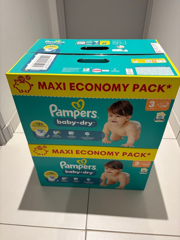 2 CARTONS PAMPERS BABY-DRY TAILLE 3 (6-10kg)