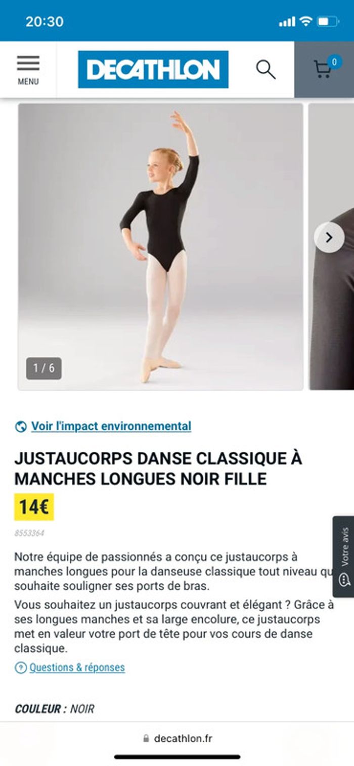 Justaucorps noir manches longues 🩰 - 6 ans - photo numéro 5