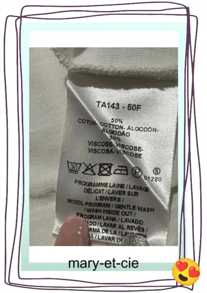 Blouse manches courtes taille M - Caroll - 50 % coton, 50 % viscose - photo numéro 8