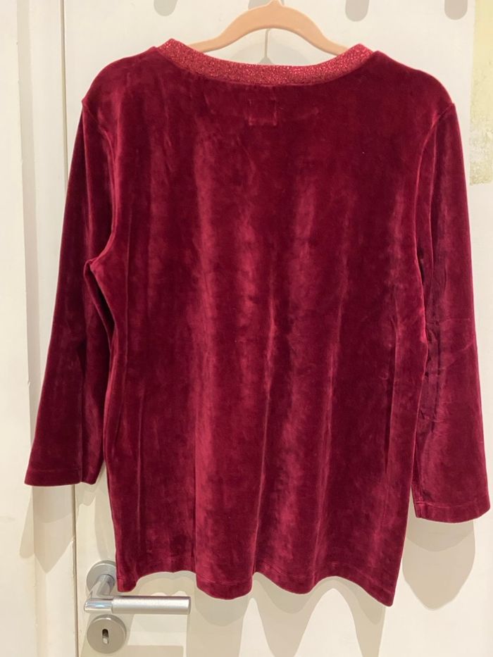 T-shirt velours, bordeaux - photo numéro 6