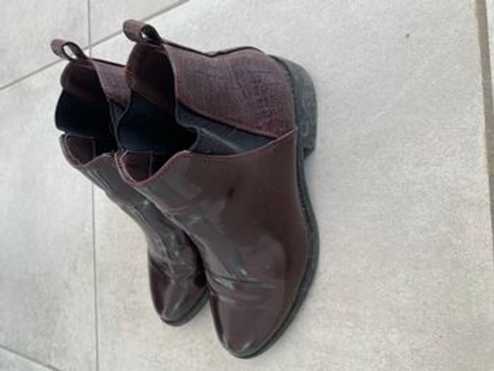 Bottes vernies bordeaux taille 37 - photo numéro 3