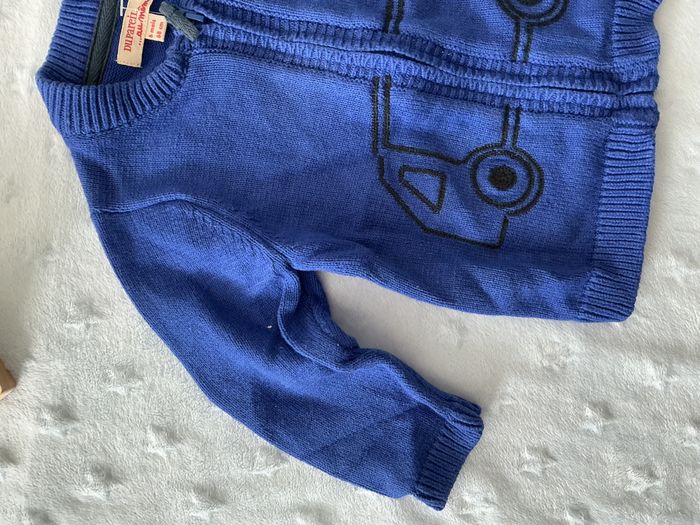 gilet zippé bleu impression devant 6 mois du pareil au même - photo numéro 6
