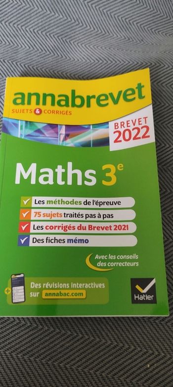 Annabrevet  maths 2022
