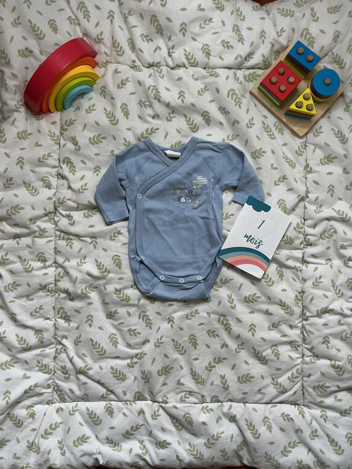 body manches longues bleu absorba ouverture devant 1 mois