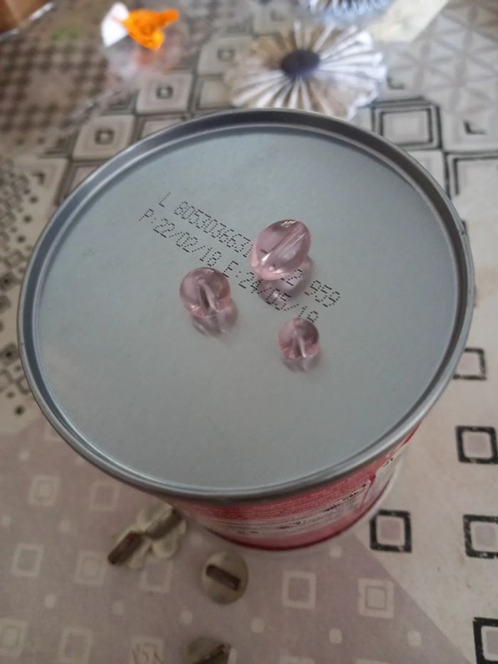 Lot de perles en verre rose - photo numéro 2