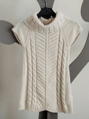 Robe pull col roulé manches courtes crème Orchestra taille 3 ans