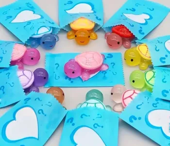 Lot de 4 petites tortues fluorescentes