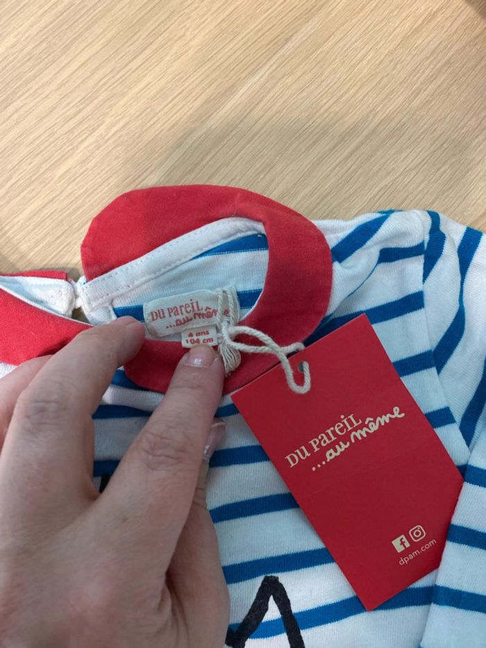 Tee shirt manches longues dpam neuf 4 ans - photo numéro 3