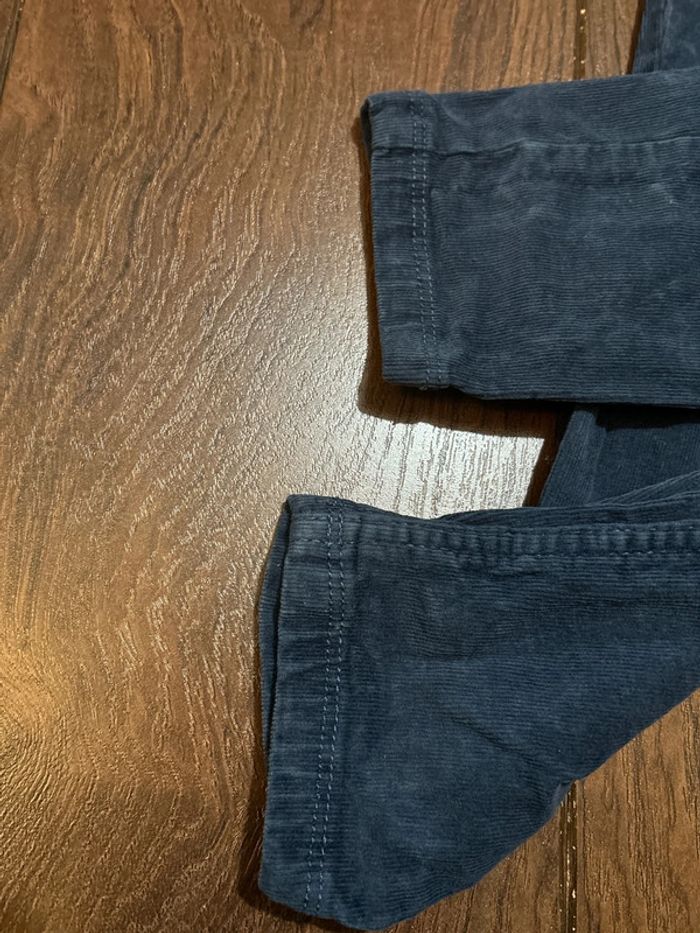 Pantalon en velours côtelé bleu a empiècements sergent major taille 3 ans - photo numéro 13