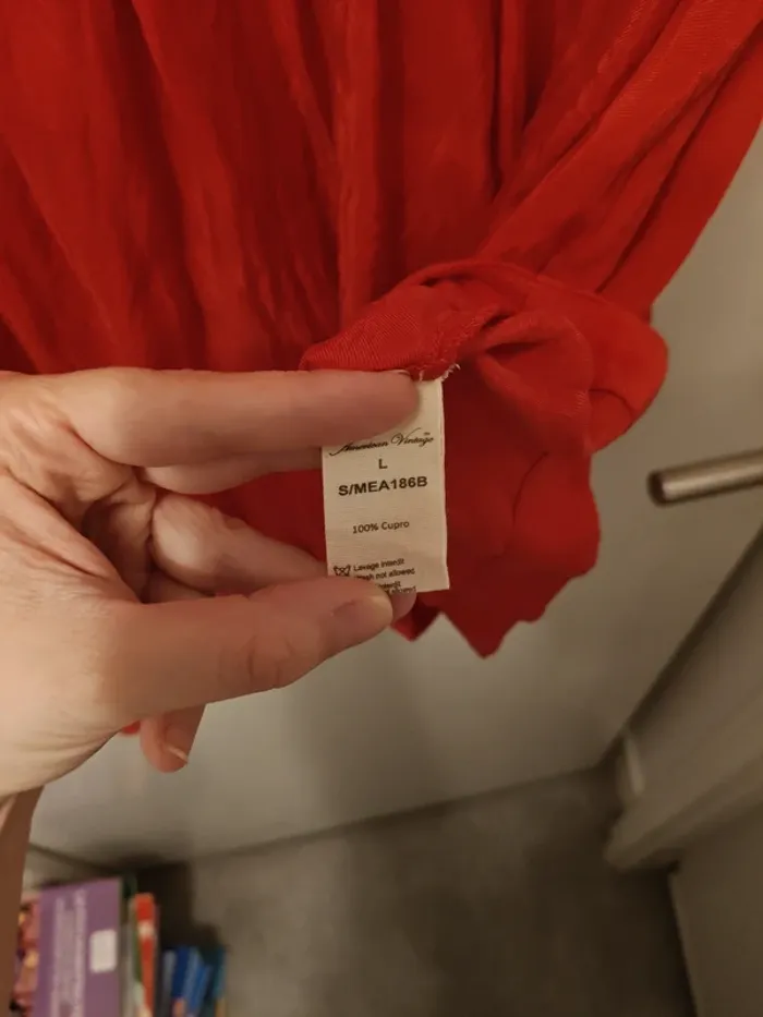Robe rouge American Vintage Cupro T.L - photo numéro 4
