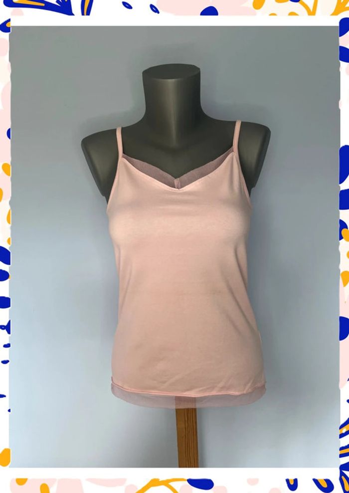 🌸 Débardeur La Fée Maraboutée – Taille 1 – Rose uni avec motif carré et éléphant 🌸