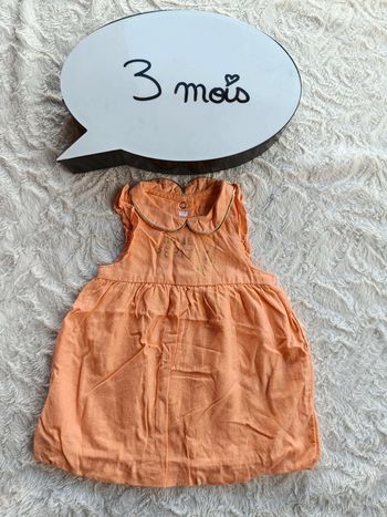 Robe boule cérémonie fête anniversaire mariage Noël Fille 3 mois Jolie pépite pailleté lin Gémo