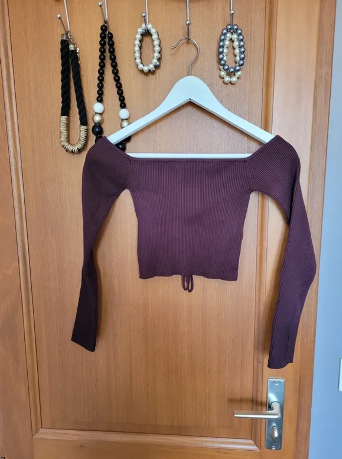 Crop top manches longues Zara taille S - photo numéro 4