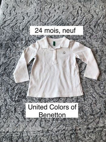 Polo manches longues blanc Benetton G24