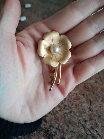 Sublime broche vintage cotée plotgal plaquée or