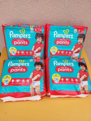 4 paquets pampers pants taille 6 total 128 couches