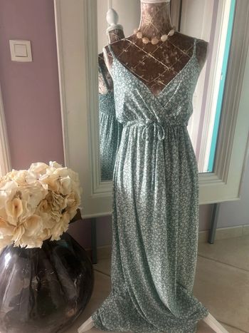 Robe longue vert clair
