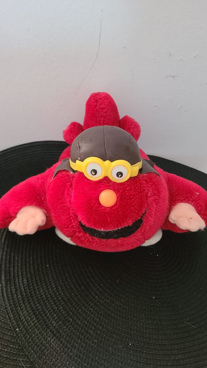 Peluche vintage 1989 floppyers rouge jouet avion marionnette à main - photo numéro 5
