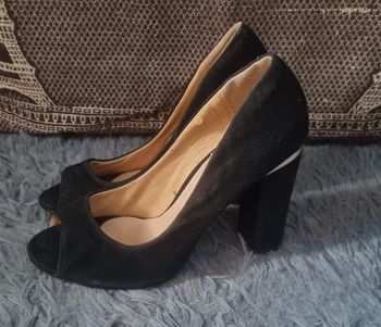 Escarpins noir effet daim intérieur cuir 37 Morgan