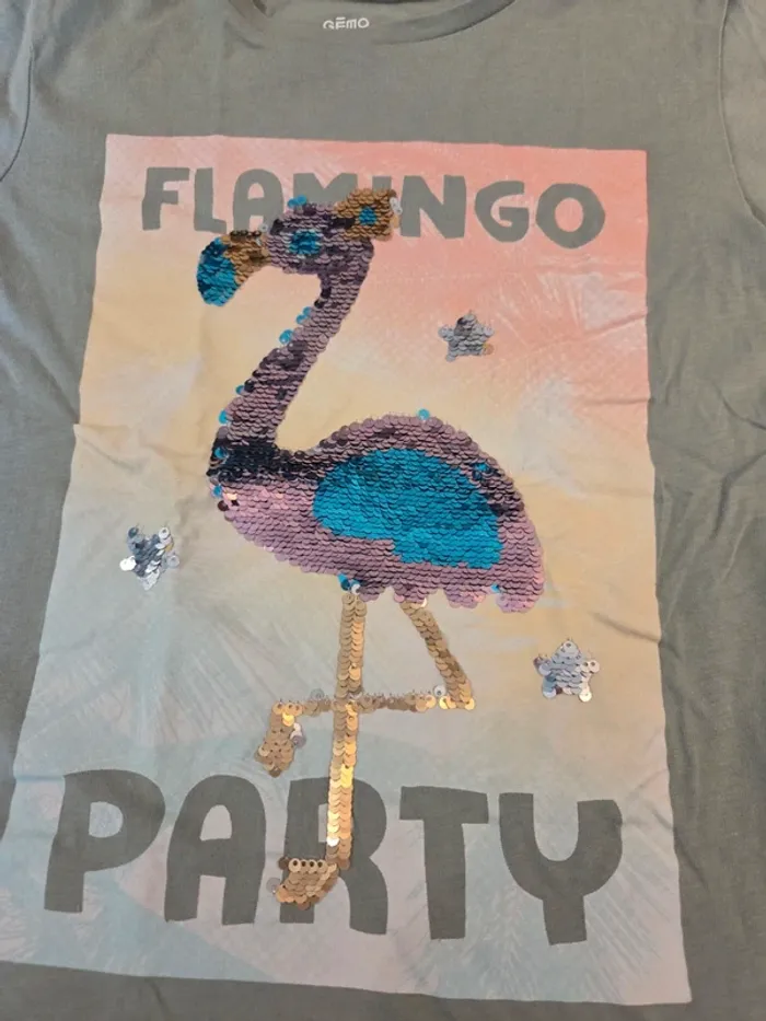 T shirt kaki flamand rose - photo numéro 2