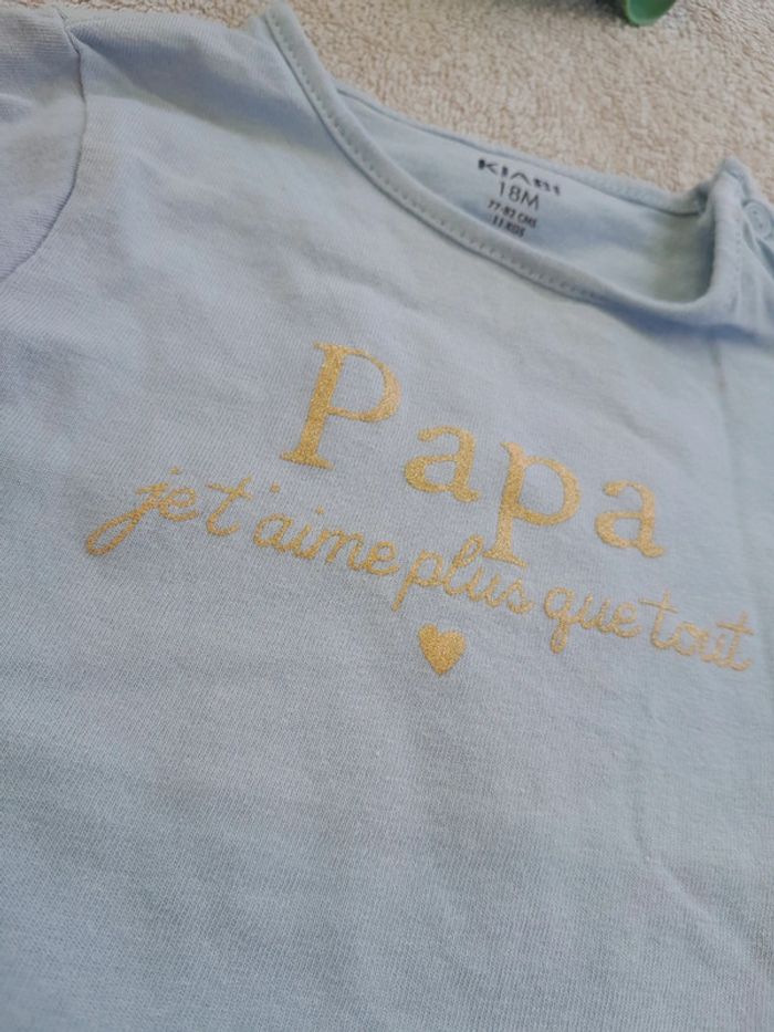 Tee-shirt papa je t'aime plus que tout 18 mois - photo numéro 2
