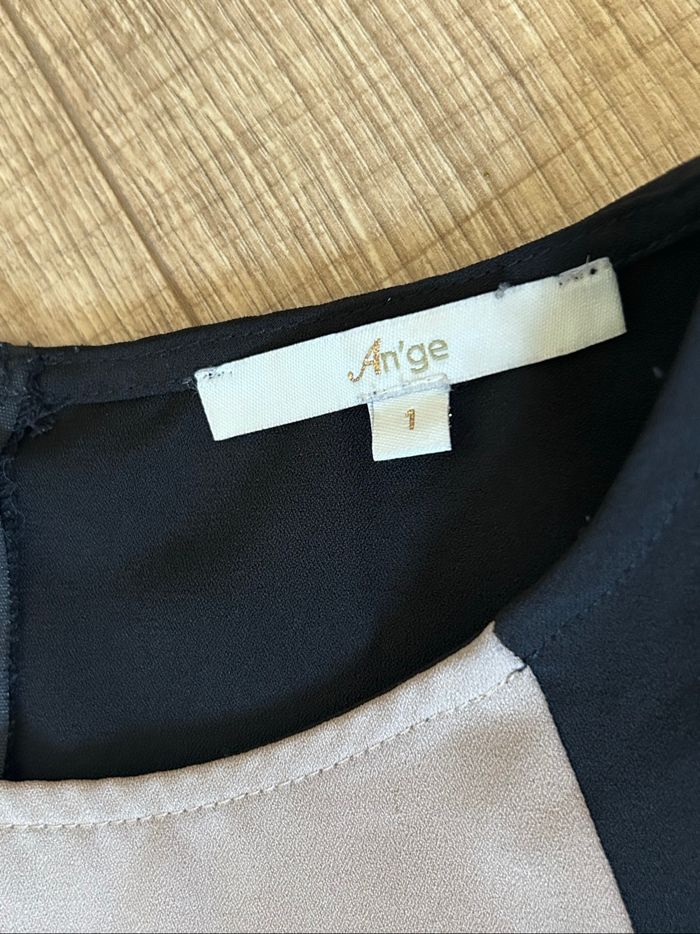 Robe noire et beige à manches courtes An’ge taille 1 jamais portée - photo numéro 9