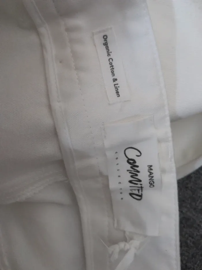 Pantalon blanc Mango Special Comited Collection - Taille 36 - Coton & Lin - Neuf avec étiquette - photo numéro 4