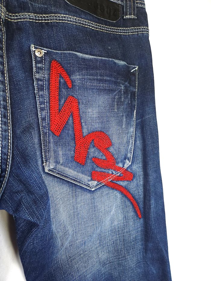 Jean Homme Hoodboyz Bleu Marine - Hip-Hop Streetstyle Vintage - Taille 40 (W30) - photo numéro 9