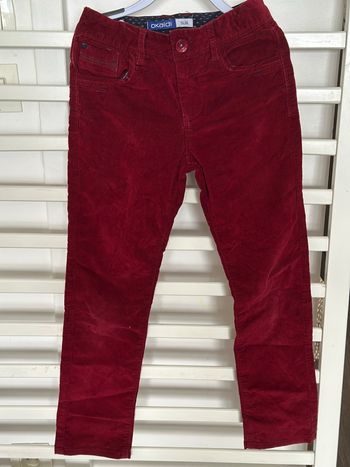 Pantalons velours rouge Okaidi 8 ans
