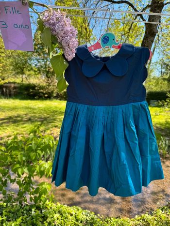 Magnifique robe jacadi 3 ans fille cérémonie neuve avec étiquette col marguerite