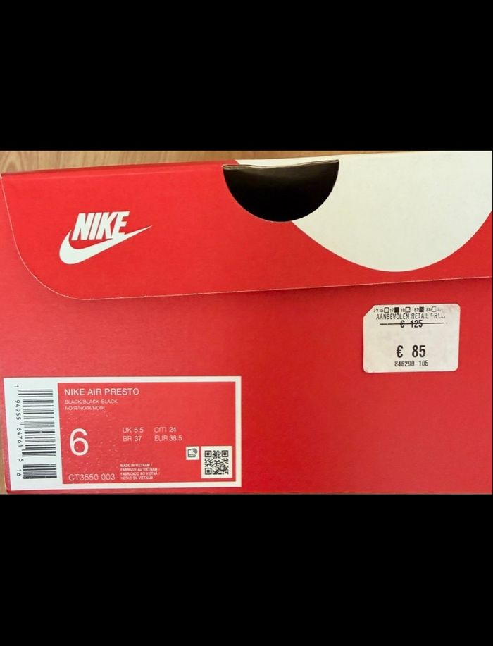 Nike Air Presto - Taille 38,5 - Noir / Triple Black - CT3550-003 – Baskets Neuf avec Boîte - photo numéro 4