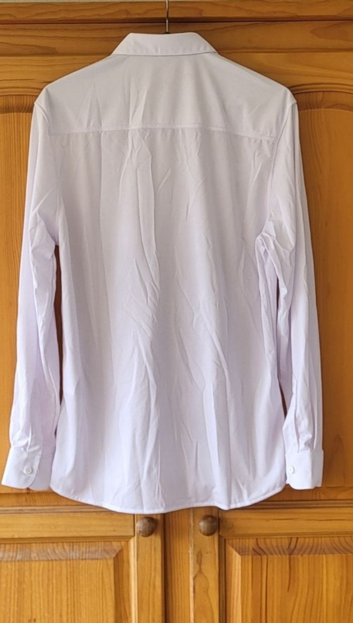 Le Coq Sportif Chemise ML TM/TFr38 - Blanche&Revers Rose- Officielle JO Paris 2024 - photo numéro 5